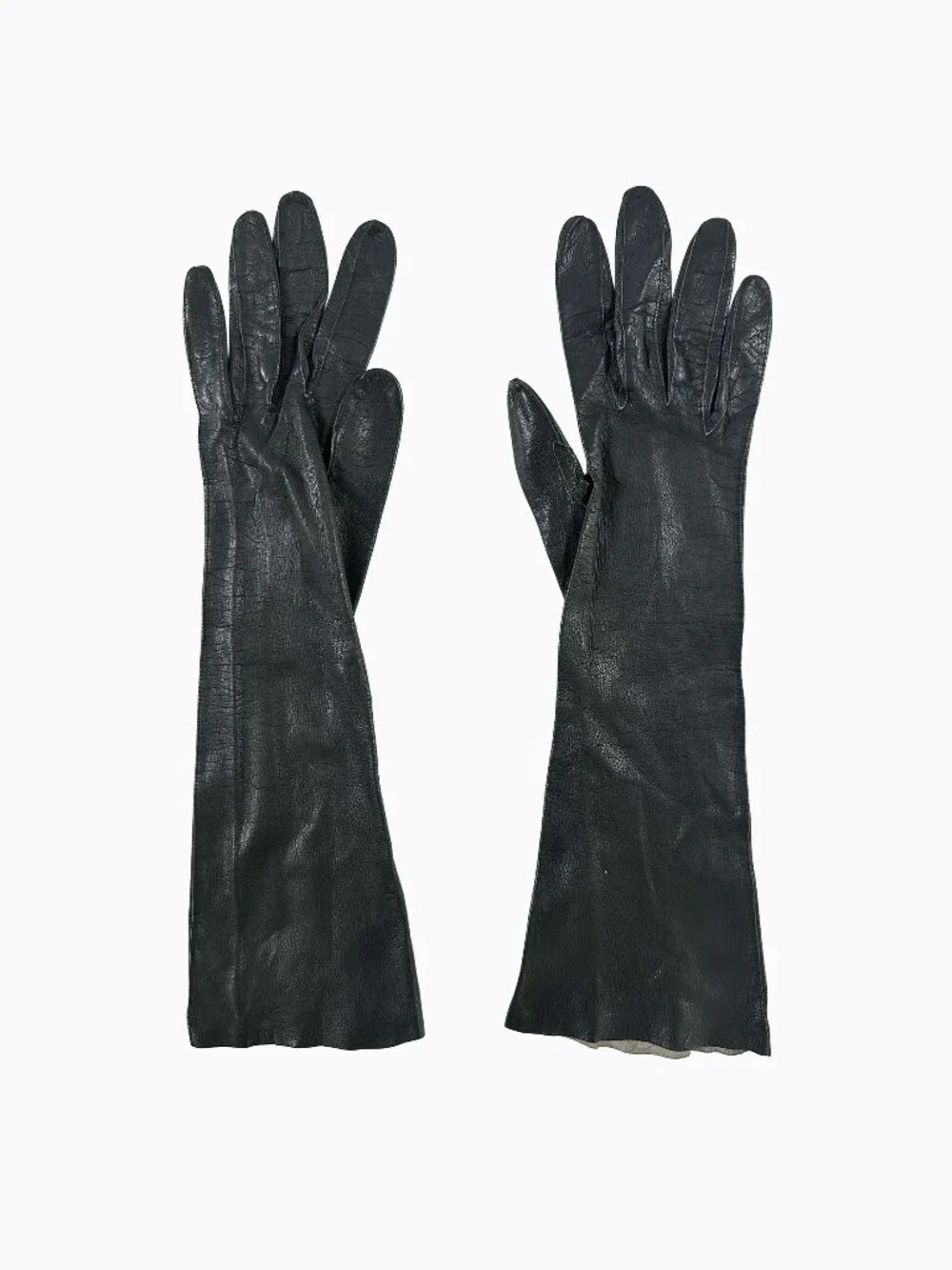 Vtg Lionel Le Grand Lord &Taylor Black French Kidskin Leather Gloves XS Vamp Y2K